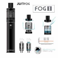 Justfog FOG-1 1500mAh 2ml Kit Completo TPD Ready Colore Nero