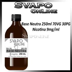 Base Neutra 250ml con Nicotina 9mg 70VG 30PG Svapo Online