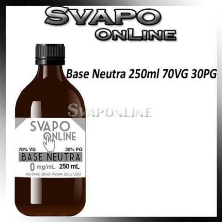 Base Neutra 250ml con Nicotina 0mg 70VG 30PG Svapo Online