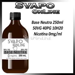 Base Neutra 250ml con Nicotina 0mg 50VG 40PG 10H20 Svapo Online