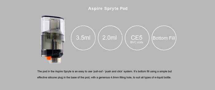Aspire Spryte Kit Aio Pod 650mah 5 Aspire Spryte Kit Aio Pod 650mah 5