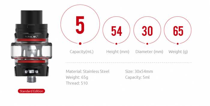 Smok Tfv8 Baby-v2 Atomizzatore 5ml Versione Childproof 2