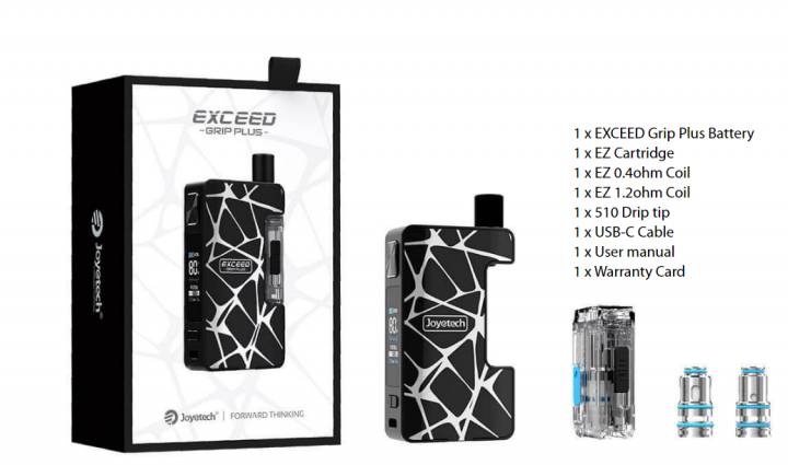 Contenuto della confenzione di exceed grip plus - kit completo - 80W