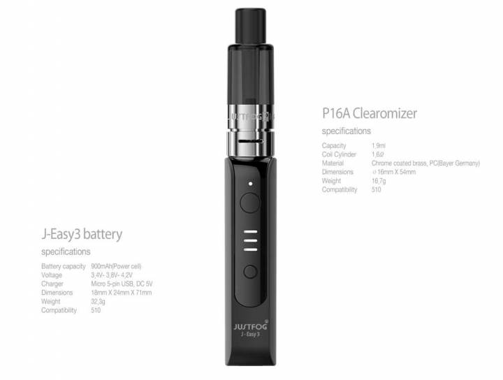 Justfog P16a Kit Completo 900mah 0 Justfog P16a Kit Completo 900mah 0