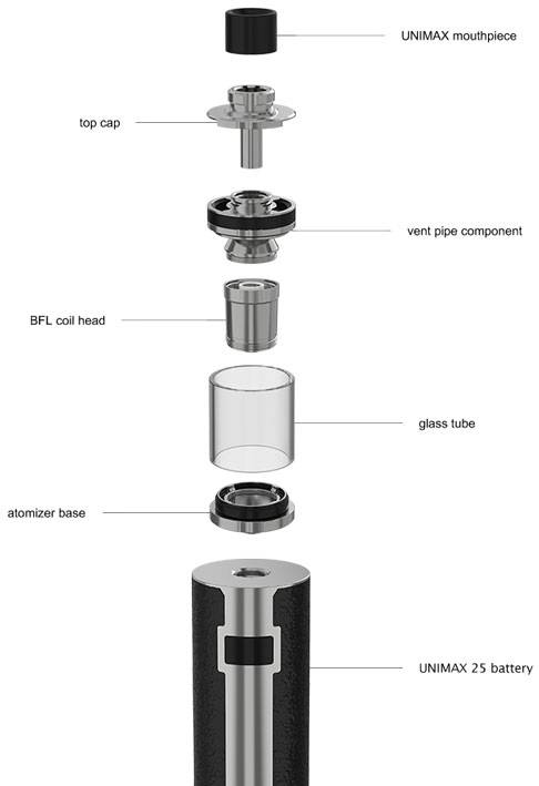 Joyetech Unimax 25 3000mah 5ml Kit Completo 1 Joyetech Unimax 25 3000mah 5ml Kit Completo 1